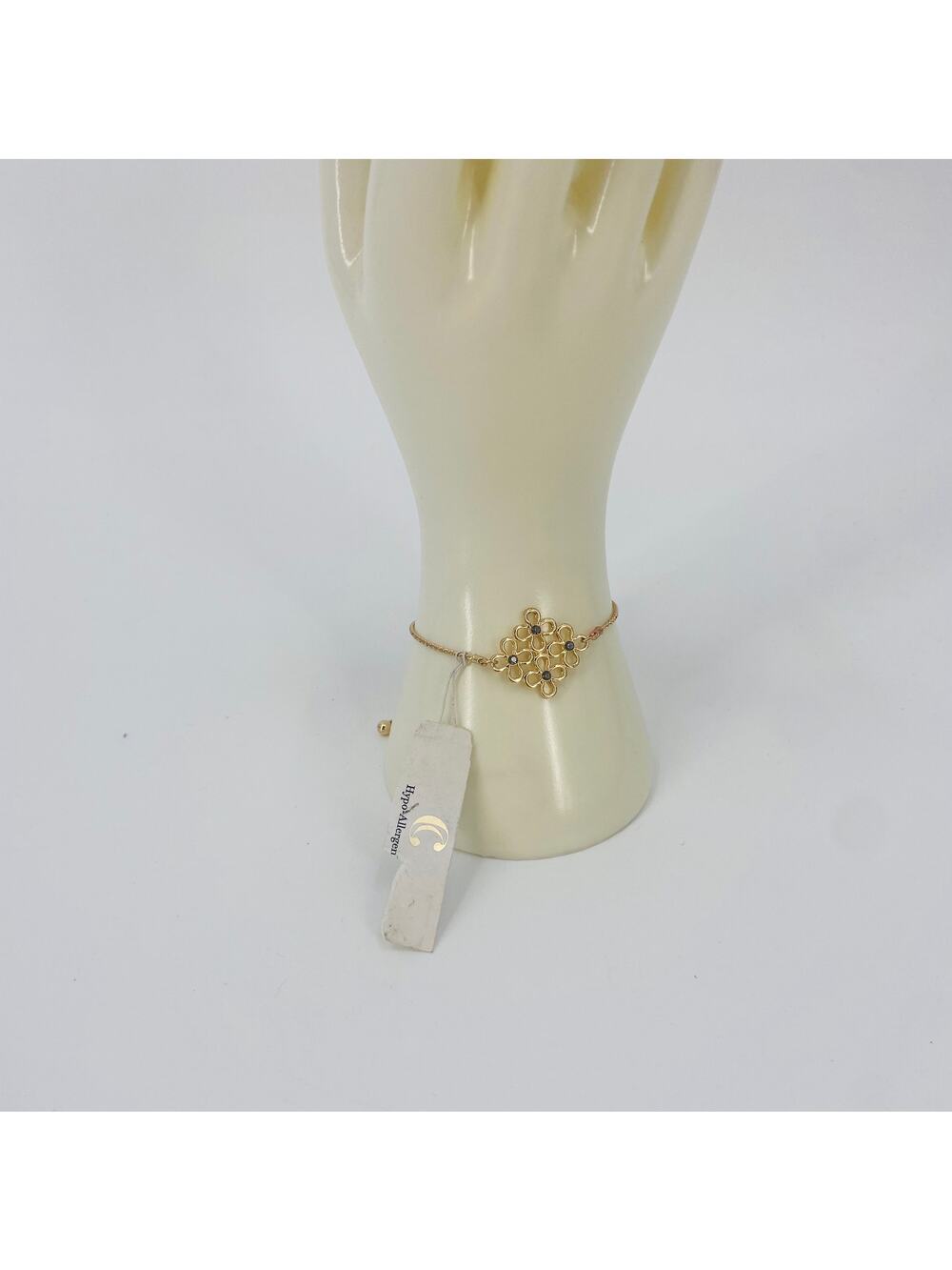 Gold Flower Diamond Hypoallergenic Adjustable Bracelet